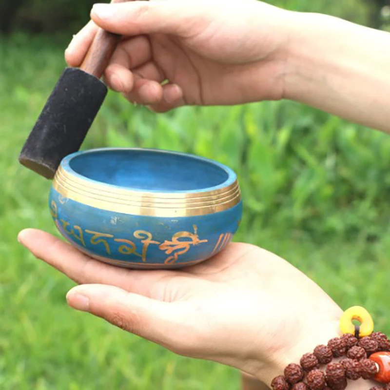 12/12.5/13cm Tibetan Singing Bowl Leather Stick Handmade Tibetan Buddhist Meditation Singing Bowl Leather Mallet 5