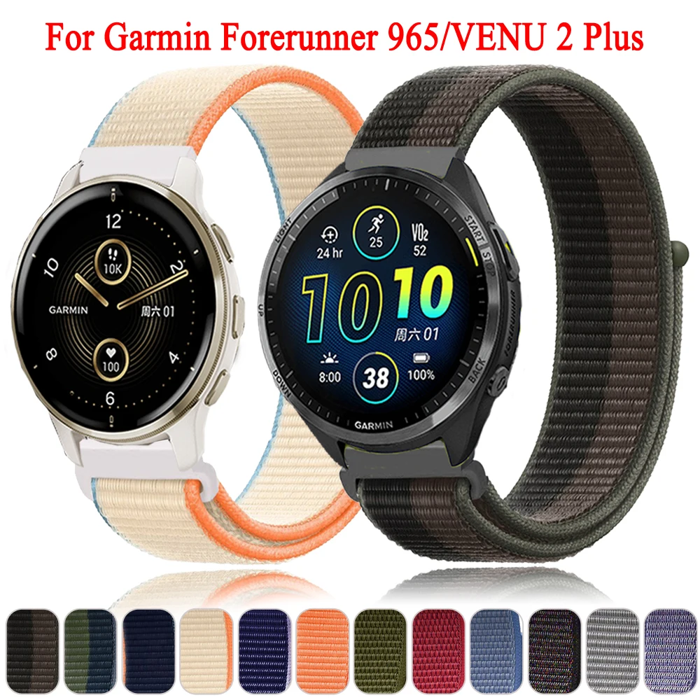 

Ремешок нейлоновый для смарт-часов Garmin Forerunner 965 265 255 745/CAME SQ 2/VENU2 Plus/Vivoactive 3 4, браслет, 20 22 мм