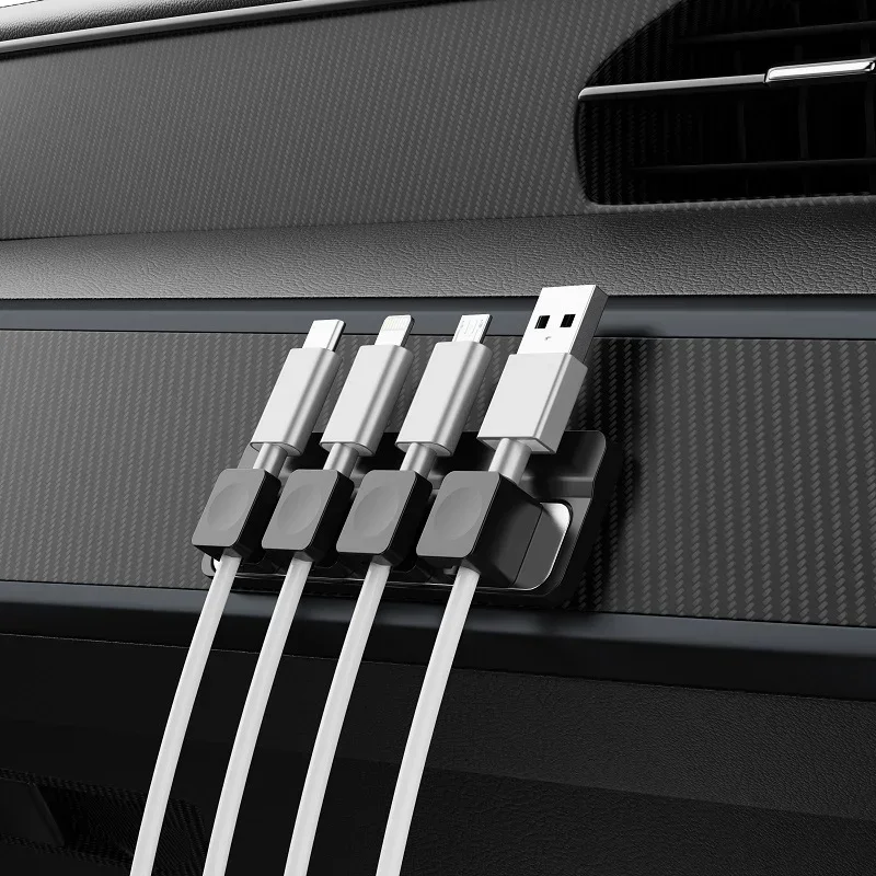 Cable Organizer Magnetic Cable Clips Smooth Adjustable Cord Holder Under Desk Management Pad Wire Keeper