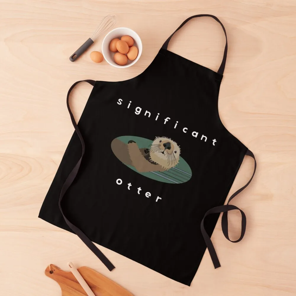 

Significant Otter - Cute Swimming Animal Nature Pun Apron Kitchen items Apron women's