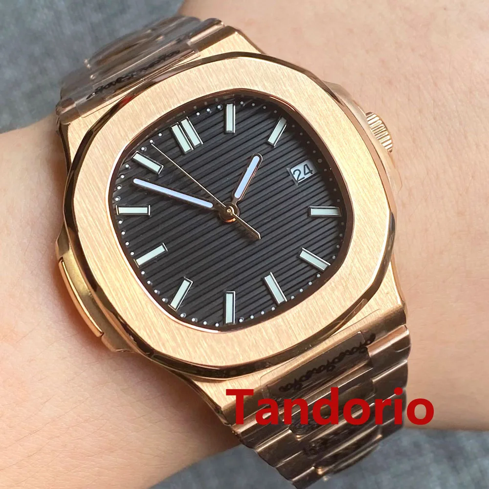 40mm Square Brown/Black Dial Rose Gold NH35 PT5000 Automatic Men’s Watch