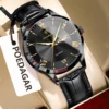 POEDAGAR Luxury Business Watches For Men Waterproof Luminous Date Week Leather Man Watch Quartz Exquisite Men's Wristwatch Reloj