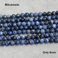 Wholesale Natural Sodalite Stone Smooth Round Loose Bead 15" Strand For Making Jewelry DIY Free shipping 6mm 8mm 10mm 1