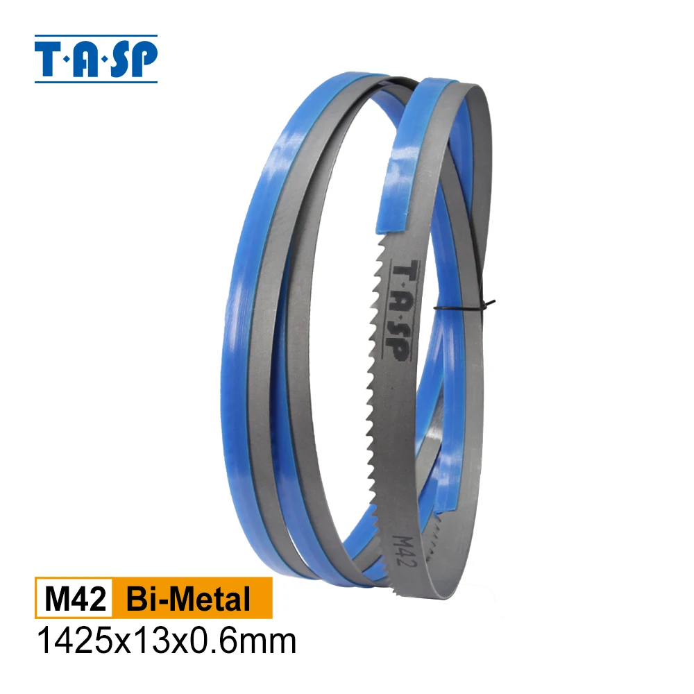 

TASP 1425mm M42 Bimetal Bandsaw Blade 1425 x 13 x 0.6 mm 6TPI 14TPI for Woodworking & Metal Cutting Hardwork Band Saw Blade