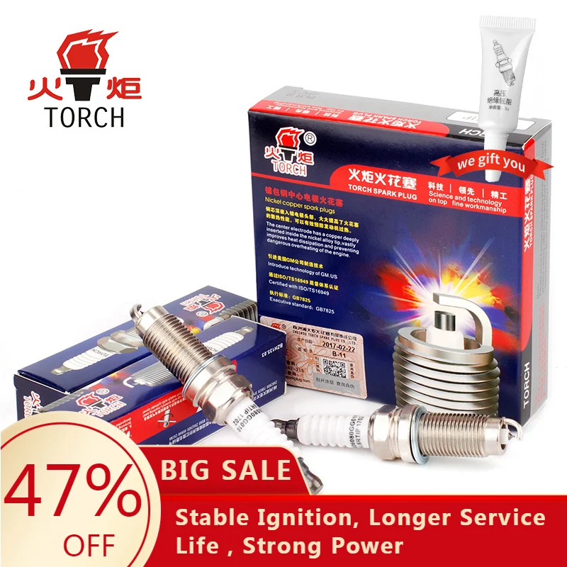 

4-6pcs/lot China original TORCH Iridium platinum spark plugs KL6RTIP