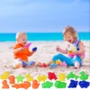 Sand Molding Toys Building Kits Kid'S Summer Beach Sand Toys Sand Play Set With Castle Animal Sand Molds And Tools 3