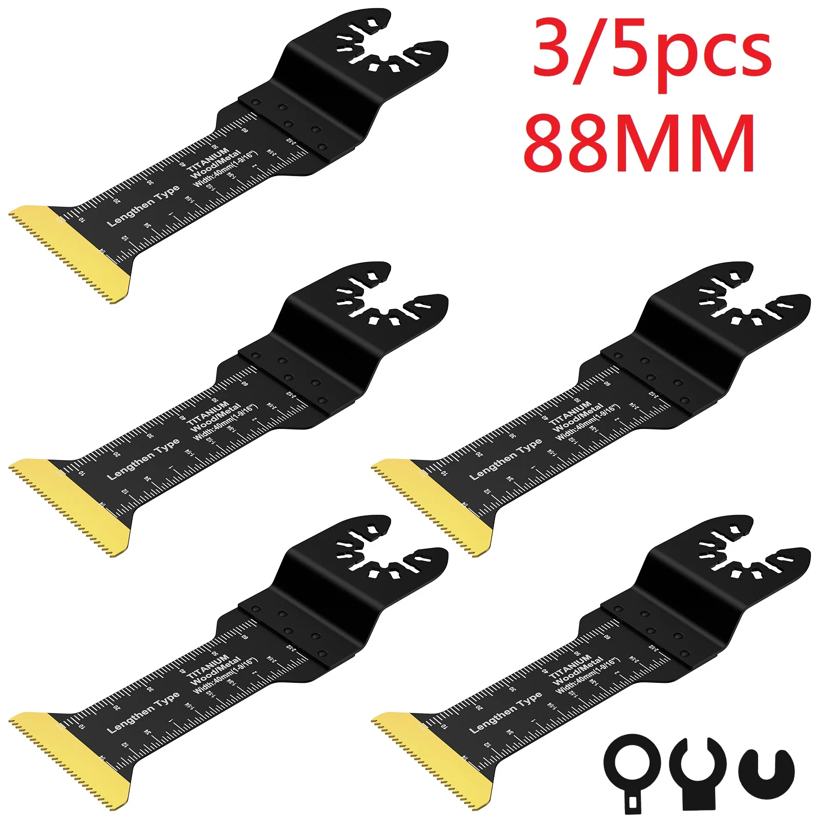 5/3pc Set di lame per sega oscillante Lama multiutensile bimetallica Lama multi taglierina affilata per legno Lame da taglio in plastica per cartongesso