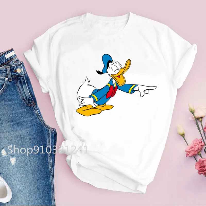 Donald Duck T-shirt Girl Cute Cartoon Tees Harajuku Casual Tops Short Sleeve Summer Female T Shirt Funny Ladies clothing 2