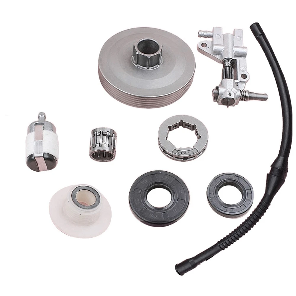 

Clutch Sprocket Rim Drum Oil Pump Worm Gear for Chinese 4500 5200 5800 45Cc 5 Oil Seal Fuel Filter Line Chainsaw