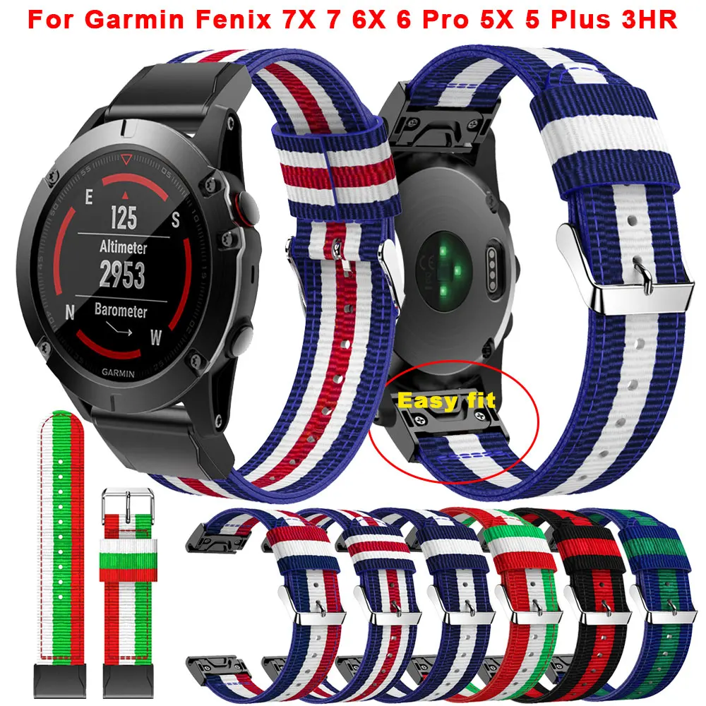 

Ремешок нейлоновый для Garmin Fenix 7X 7 6X 6 Pro 5 5X Puls 3HR