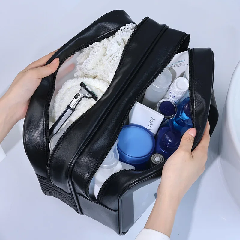 Dry-wet separation double transparent PU makeup bag portable washing bag cosmetic storage bag travel fitness swimming essentials Best Sellers In Luggage, Bags
