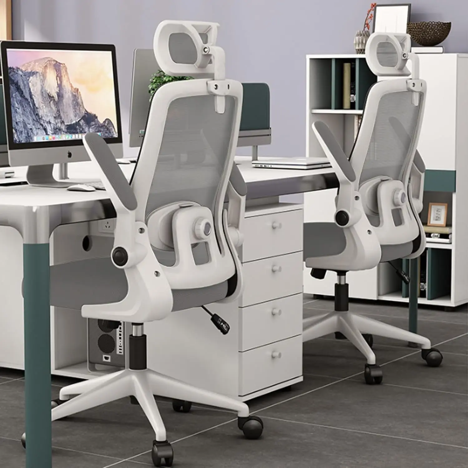 كراسي مكتب، كرسي كمبيوتر مريح، يدعم أسفل الظهر، أذ...