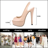 New Women Sandals 14CM Super High Heels Sexy Open Toe Platform Sandals Gladiator Party Dress Red Wedding Shoes Plus Size - Image 5