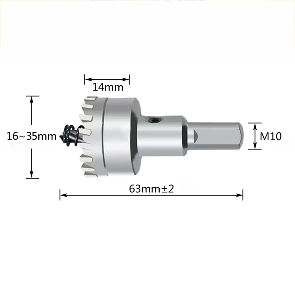 Silver Alloy TCT Hole Saw Drill Bit 16-35mm for Metal Pipe