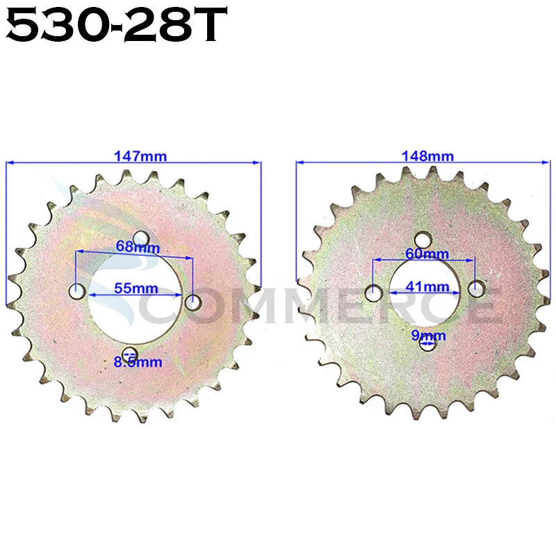 

Motorcycle 530 Chain Sprocket 28T Tooth Rear Sprocket Gear For ATV karting Buggy Go kart Quad Dirt Bike Accessories