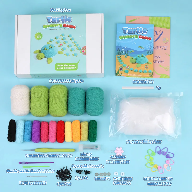 MIUSIE Crochet Kit for Beginners,Memory Matching Game,Crochet Start Kit with Step-by-Step Video Tutorials,Crochet Accessories
