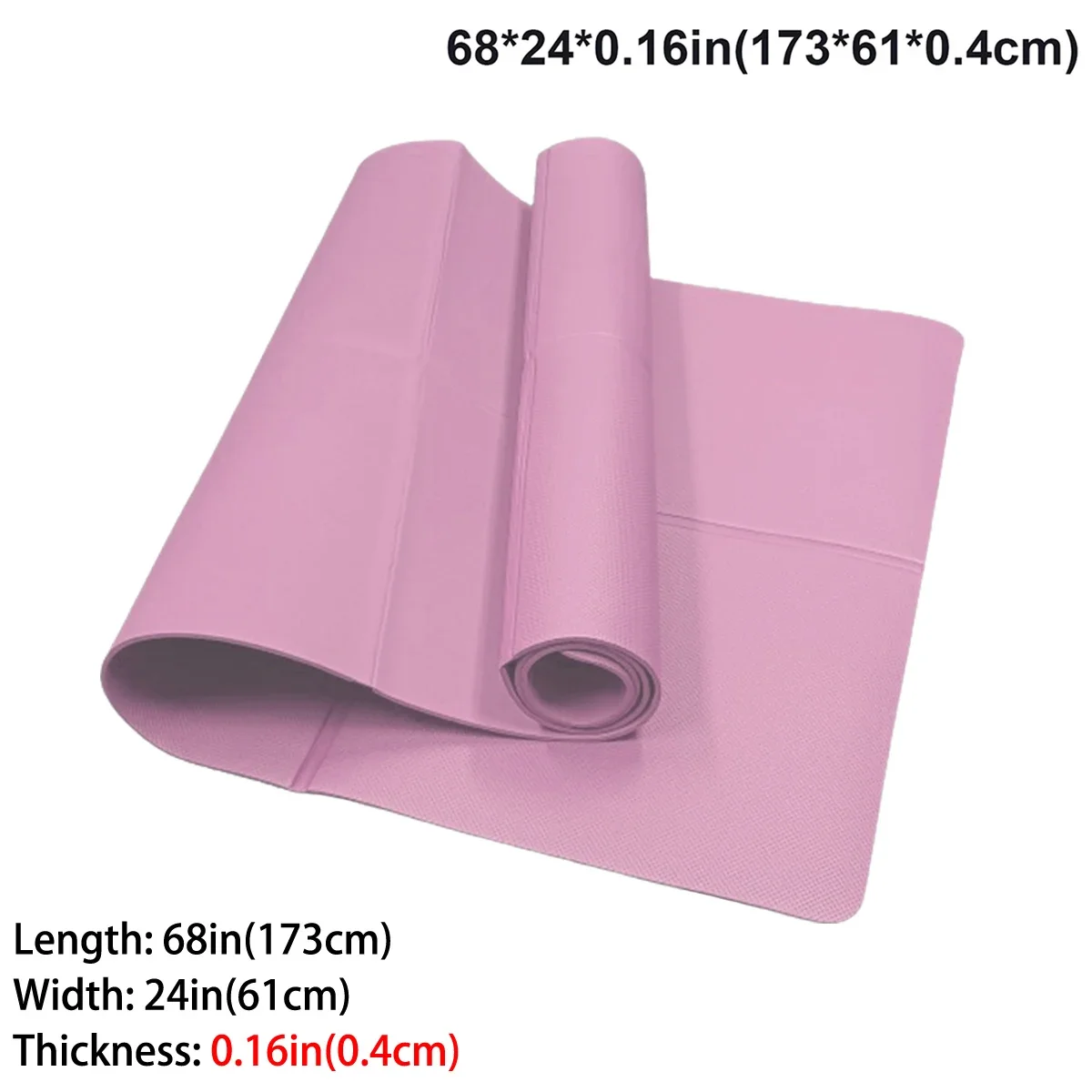 Foldable Yoga Mat EVA Non Slip Travel Exercise Fitness Pad 68×24 in 3mm 4mm 6mm