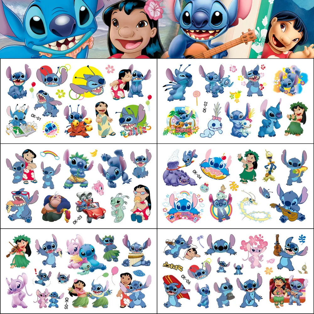 

1Pcs Cartoon Interstellar Baby Stitch Tattoo Stickers Children Stitch Water Transfer Disposable Tattoo Sticker Toy Birthday Gift