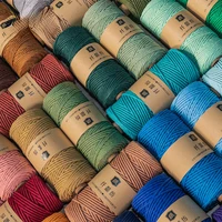 2mm Colored Cotton Rope DIY Handmade Woven Material Crochet Cotton Rope Tapestry Weaving Colored Ropes Decoration Solid Softness 1