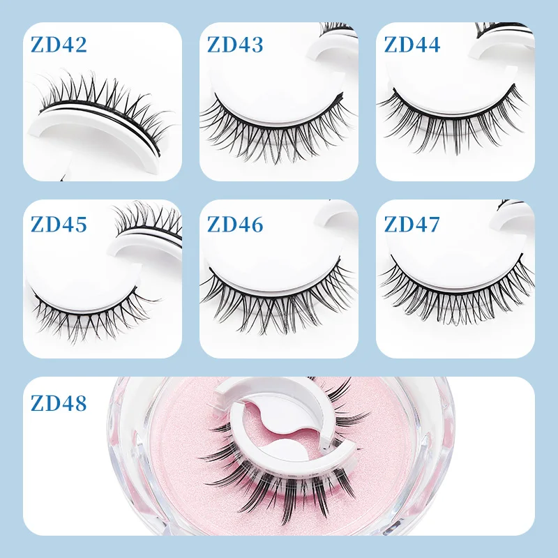 Korean Self-Adhesive Reusable Natural Eyelashes - Manga Blush Collection with Free Shipping