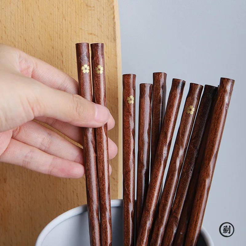 5 Pairs Japanese Sushi Chopsticks Natural Wooden Reusable Korean Chinese Food Chop Sticks Set