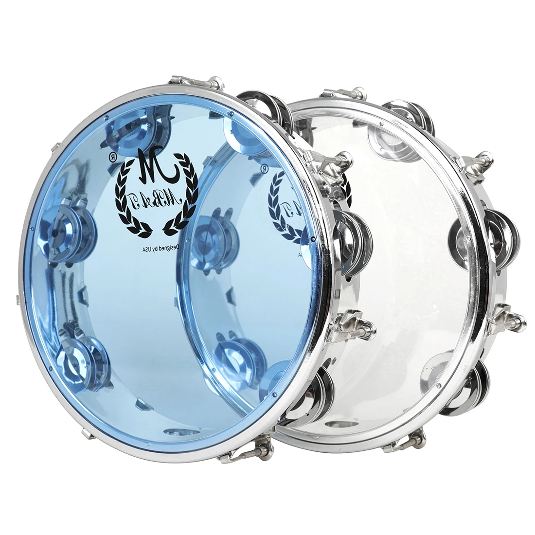 Hand Tambourine M MBAT 8/10inch Tambourine Self-Tuning Double Row Tambourine Stainless Steel Rings Hand Drums Percussion Instrument