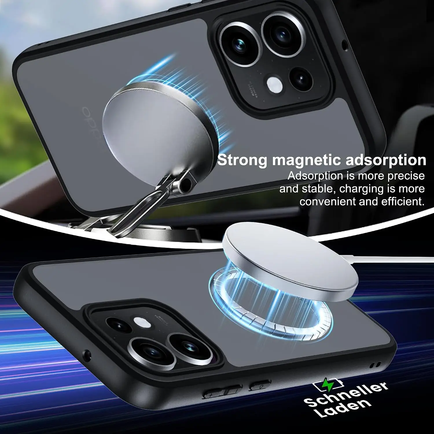 360° Rotating Kickstand Magnetic Shockproof Wireless Charging Cover Case