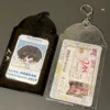 INS Transparent Sparkling Kpop Idol Card Holder Fit 3inch Glitter Pvc Student ID Bank Bus Card Storage Protective Cover Keychain 5