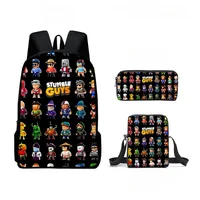Anime kawaii Cartoon Stumble Guys Crash Party School Bag Kids Backpack Pencil Bag Kawaii Cartoon School Bag Mochila 1