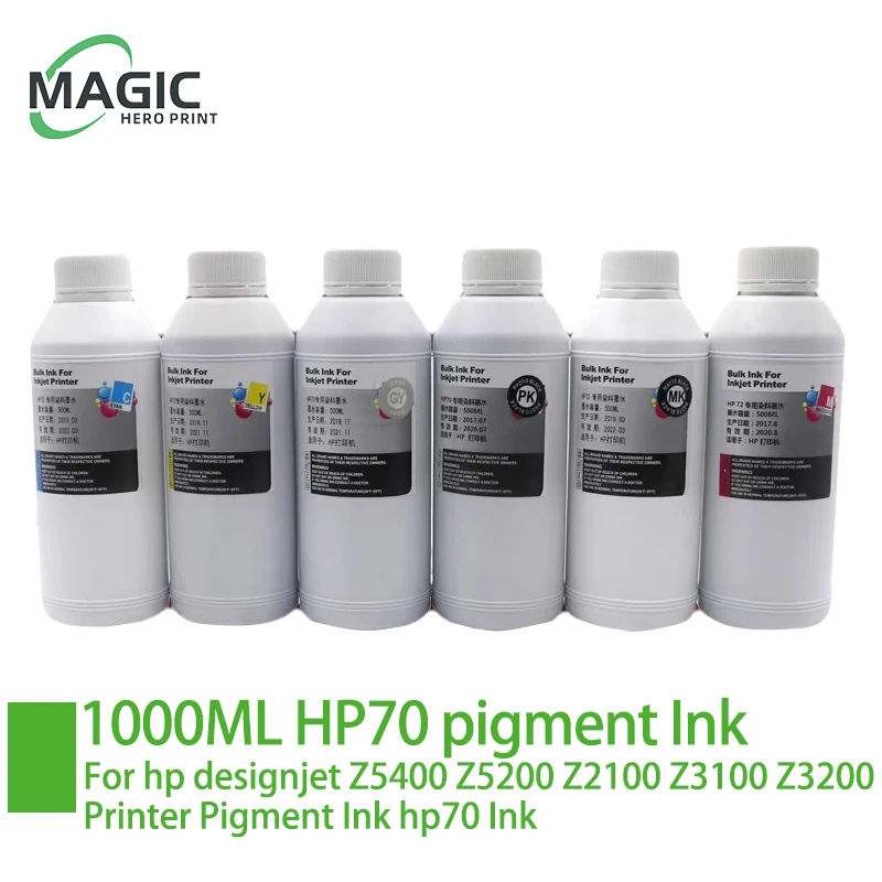 

1000ML Pigment Ink for HP70 hp70 for HP Designjet Z5400 Z5200 Z2100 Z3100 Z3200 Printer Pigment Ink hp70 Ink C9448A