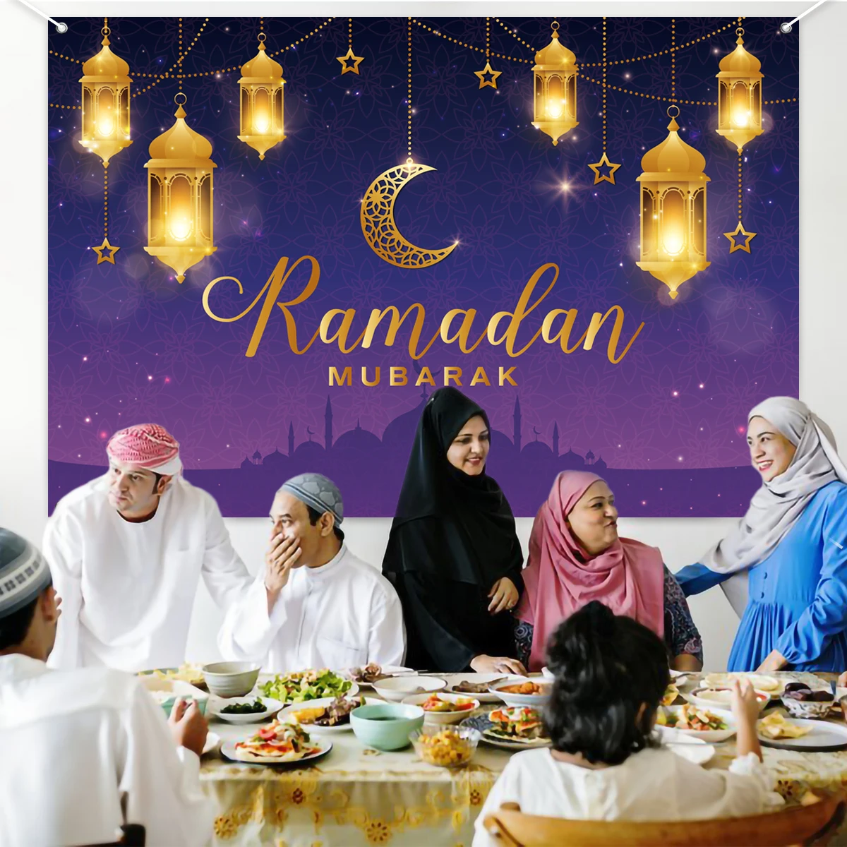 Eid Background Eid Mubarak Ramadan Kareem Backdrop Islam Muslim Party Supplies Ramadan Decoration For Home 2024 Eid Al-fitr Gift