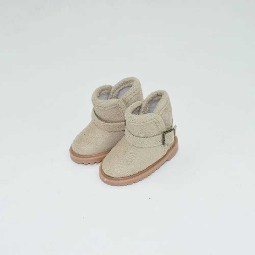1 Pair Plain Leather Boots High-top 1/6 Bjd Snow Boots Warm Solid Color 1/6 Bjd Winter Shoes Casual 20cm Snow Boots Gifts
