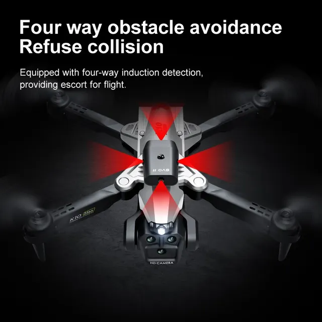 New K10 MAX Drone HD Three ESC Camera Optical Flow Positioning 360° Obstacle Avoidance Wifi FPV RC Foldable Quadcopter Toys Dro 2