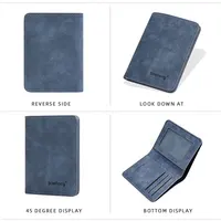 Baellerry New Slim Short Men Wallets Simple Card Holder Male Purses Classic Photo Holder High Quality Men Card Clips 2