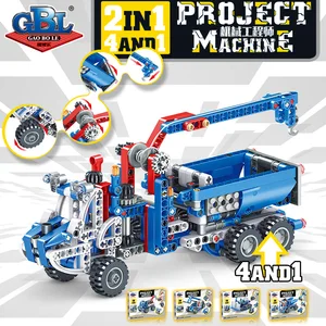 2022 Hot Selling Little Knowledge Building Blocks Mechanical Engineering Cars Model Series Set Kit Bricks Toys For Kids Gifts