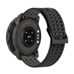 Silicone Wristband Bracelet for Smart Watch - Enhanced Comfort Band (Black Gray)