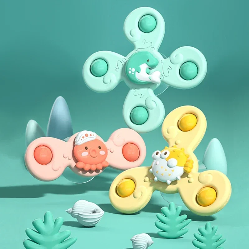 Baby Bath Toys For Boy Children Bathing Sucker Spinner Suction Cup Toy For Kids Funny Child Rattles Teether Toddler Toys 4
