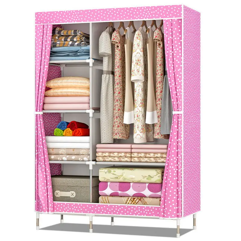 Steel Pipe Thickening Household Simple  Economical Non Woven Fabric Assembly Cloth Cabinet