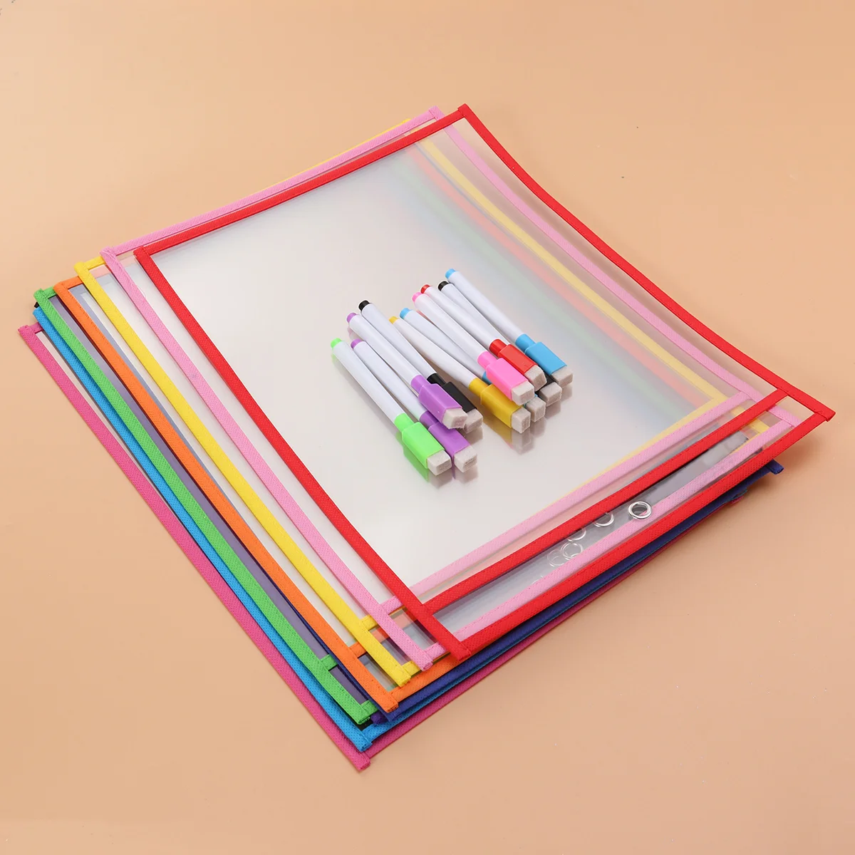 

20pcs Dry Erase Pocket Transparent Multifunctional Storage Bag School Office Student ChildrenS Sewing Bag ChildrenS Classroom