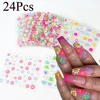 24Pcs Cute Colorful Flower Nail Stickers Summer Kawaii Butterfly Petal Nail Art Decals DIY Manicure 3D Self-adhesive Sliders&7^E 1