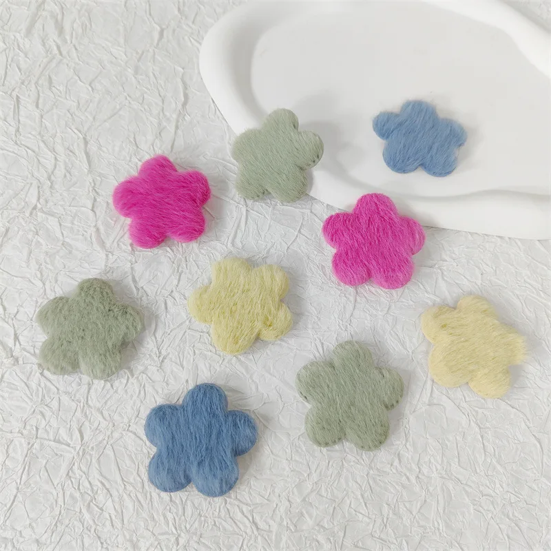 

30PCS Colourful plush flowers jewellery accessories children's hair accessories hairpin costume cute plush small flowers diy dec