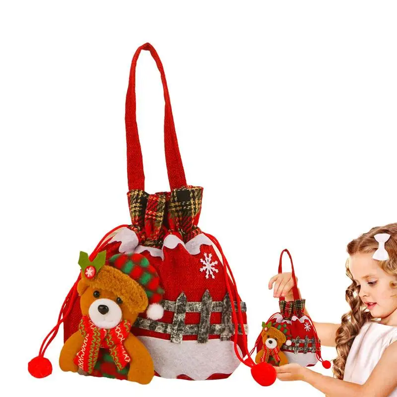 

Christmas Treat Bags Christmas Goody Bags For Candies Portable Children Gift Bag Candy Storage Bag With Drawstring For Cookies