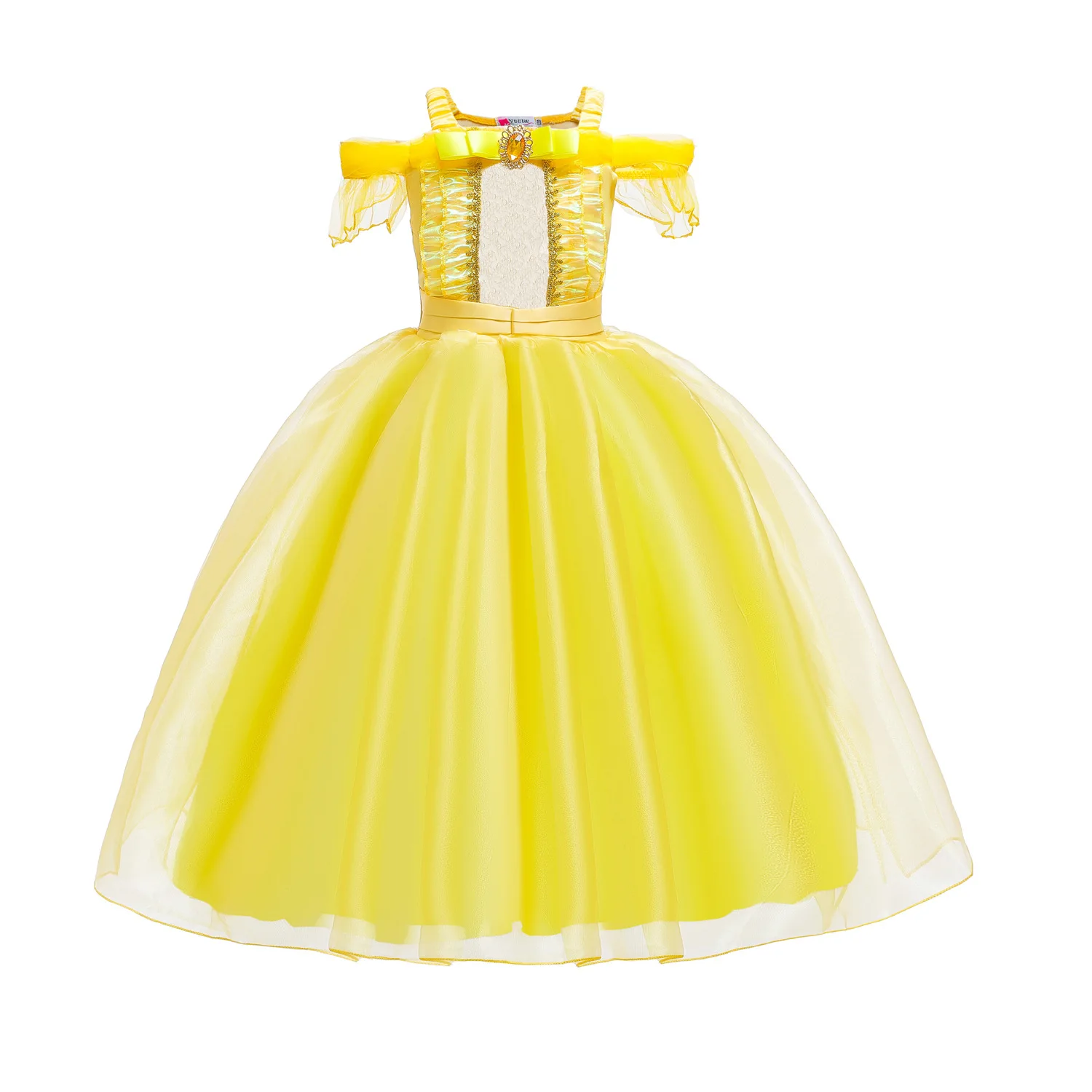 2023 Cosplay Belle Princess Dress Girls Dresses For Beauty and beast Kids Party Clothing Magic stick crown Children Costume