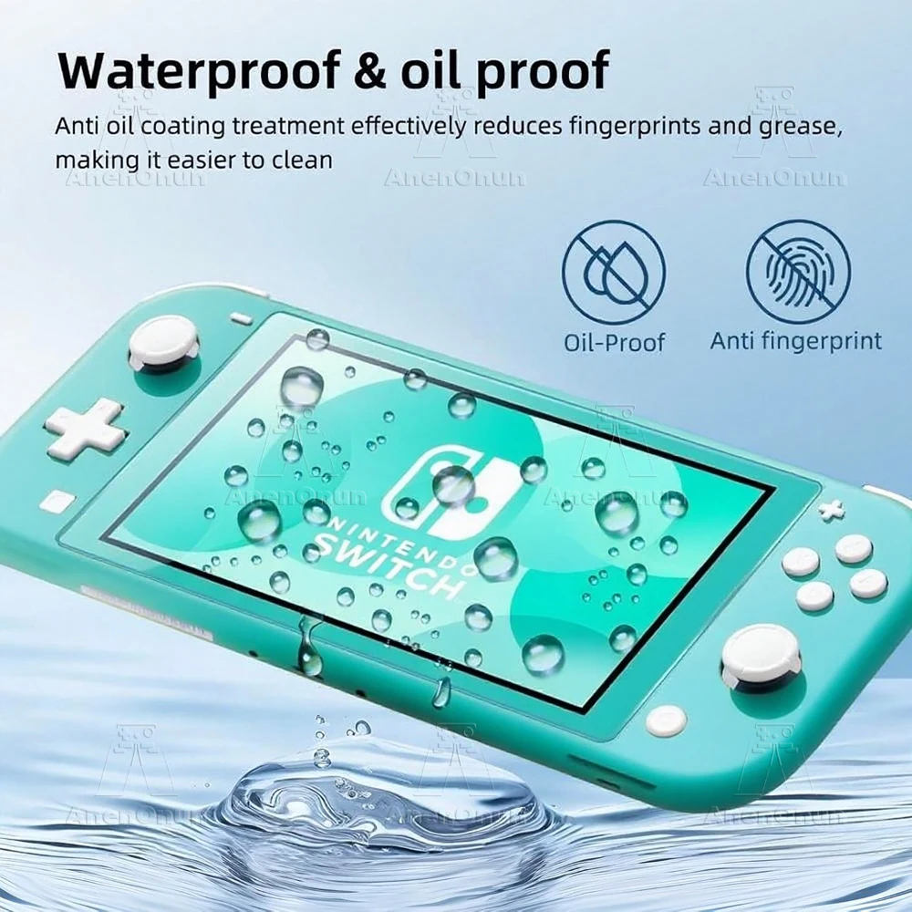 Bruchsicheres gehärtetes Glas für Switch Lite, kratzfest, Anti-Fingerabdruck, Härte 9H, 2,5D, gebogene Kante, Ultra-HD-Displayschutz – Detail 5