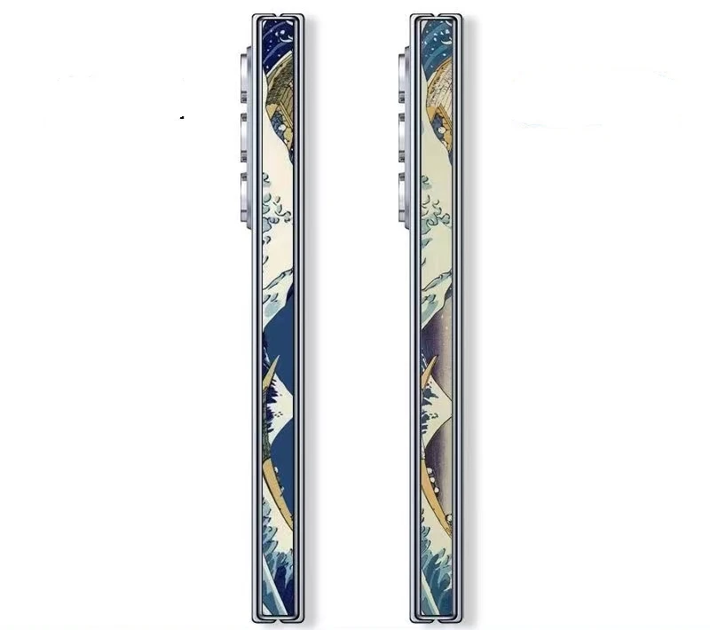 2PCS 삼성 Z Fold5 5G 뒷면 + 갤럭시 Z Fold 6 4 3 2 스킨 용 힌지 데칼 필름 용 다채로운 그레인 방지 스크래치 전화 스티커