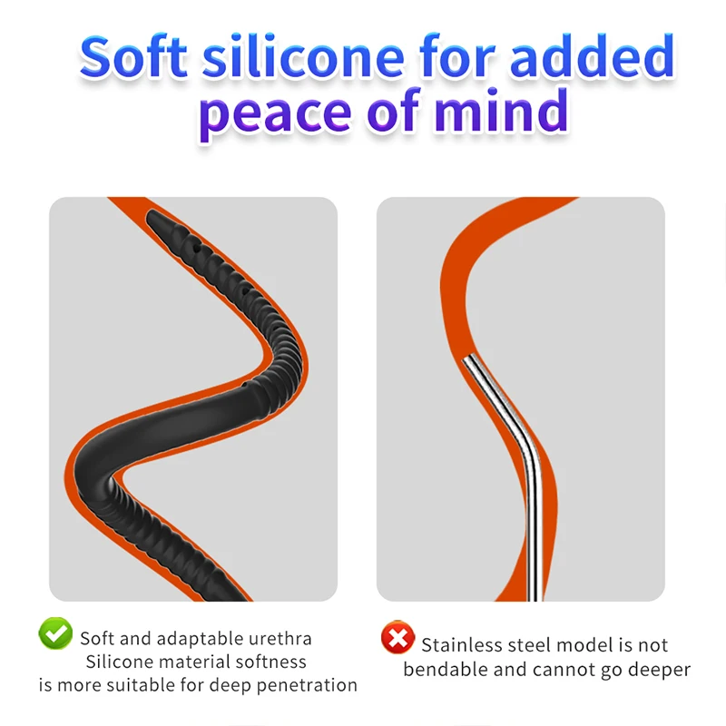 Hollow Silicone Penis Plug Horse Eye Tube Urethral Sounding Catheters Dilator Male Prostate Stimulator Syringe Washing Sex Toys urethral dilator silicone urethral dilator