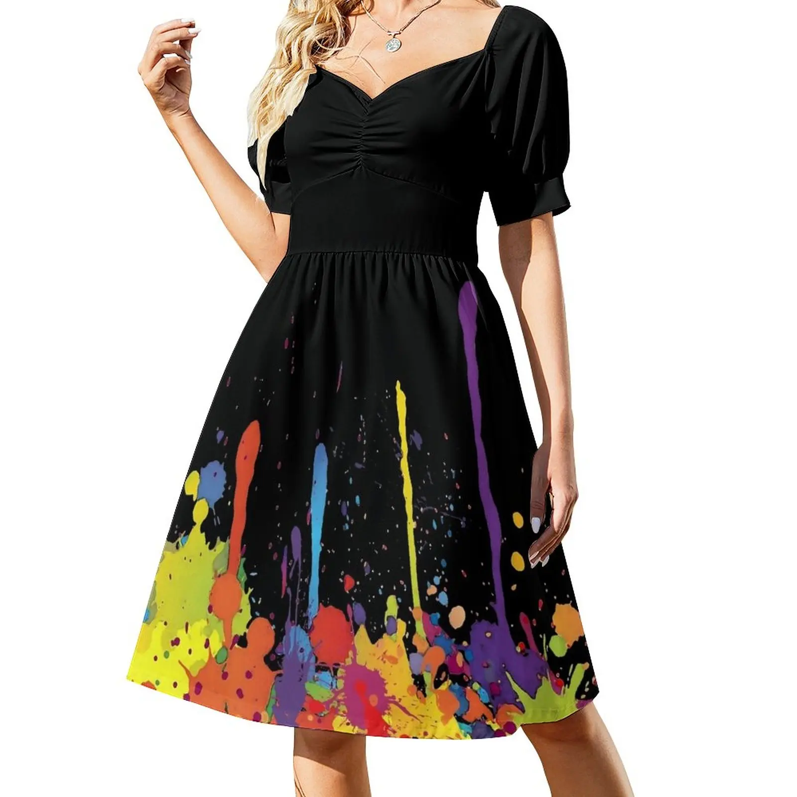 

Crazy multicolored running SPLASHES horizontal Sleeveless Dress dresses summer woman 2024 beach outfits for women