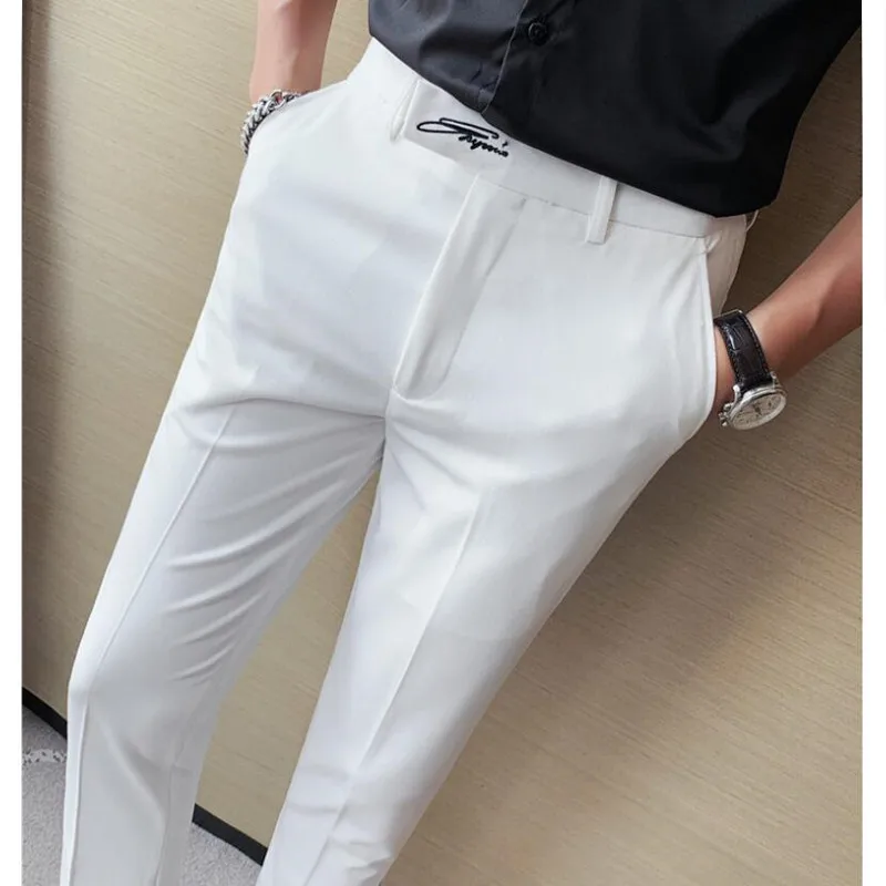 New Summer Mens Suit Pants Casual Slim Fit White Black Wedding Dress Pants  Men Suit Trousers Business Formal Dress Pants For Men  Suit Pants   AliExpress