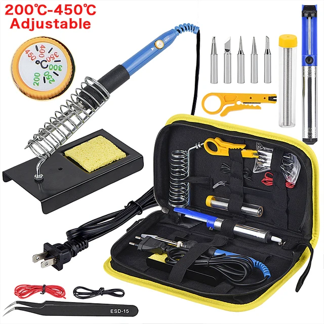 

JCD Electric Soldering iron with Adjustable temperature 60W 220V/110V welding repair tool Soldering iron head set 908