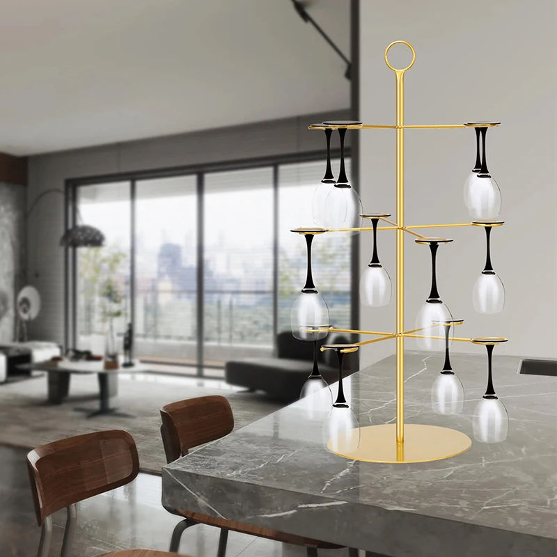Cocktail Tree Stand Wine Glass Flight Tasting Display For Drinks 3 Tier - 12 Holders For Champagne Cocktails Martini Cocktail 3